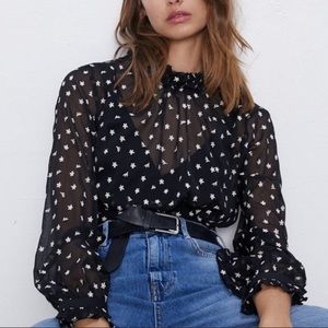 SOLD ‼️ ZARA Embroidered Sheer Blouse